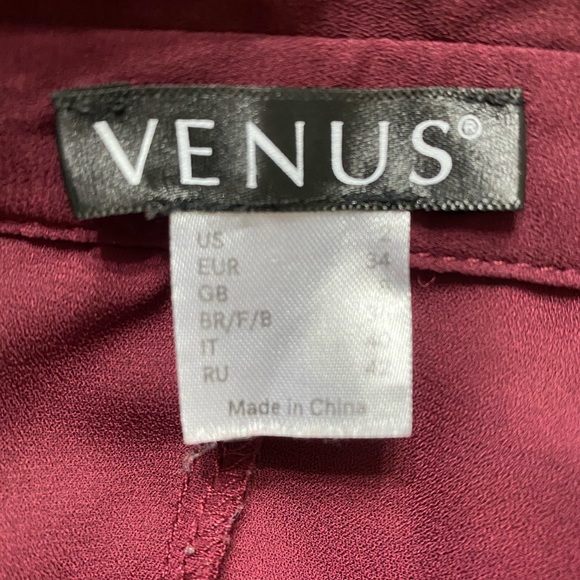 Long Sleeve, Deep V, Tied Blouse - Small - Picture 3 of 3